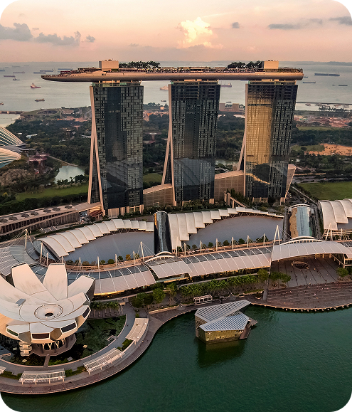 Marina Bay Sands, Singapore at sunset
